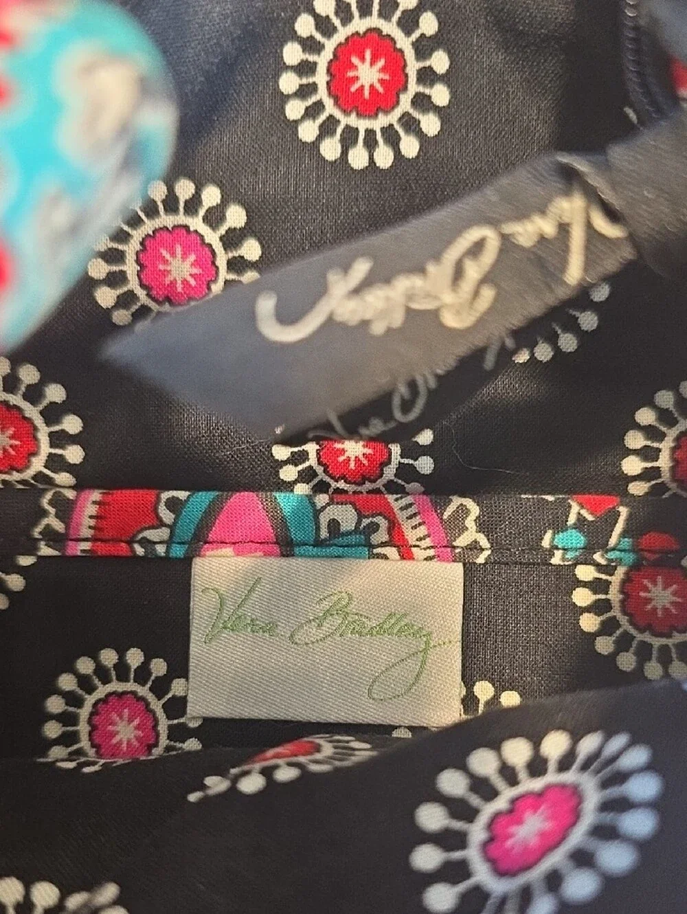 Vera Bradley Black Quilted Crossbody with Multicolor Paisley